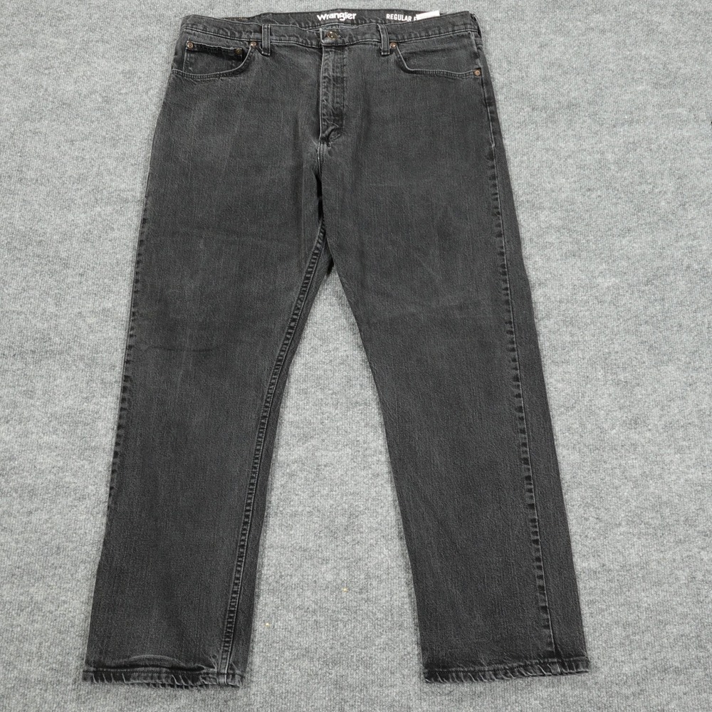 Wrangler Jeans Mens 40x30 Black Regular Fit Straight Leg Stretch Denim MWM25BK